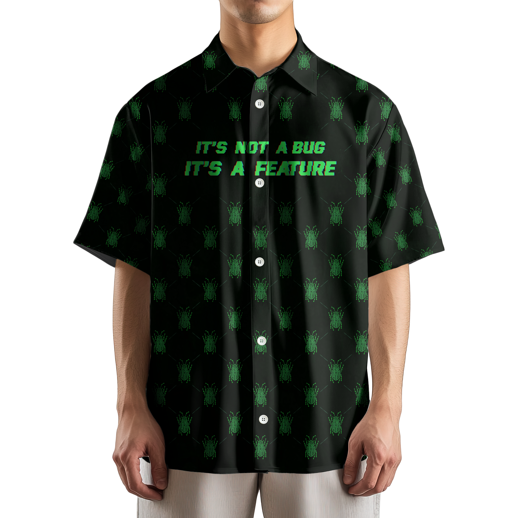 It's Not a Bug- It's a Feature Engineering Button Up Shirt