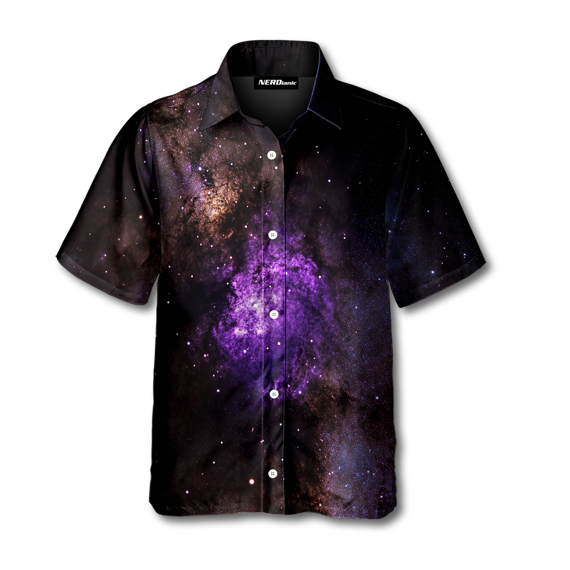 Space Galaxy Themed Nerdy Retro Space Button Up Shirt