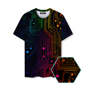 Colorful Circuit Board Nerd Graphic T-Shirt