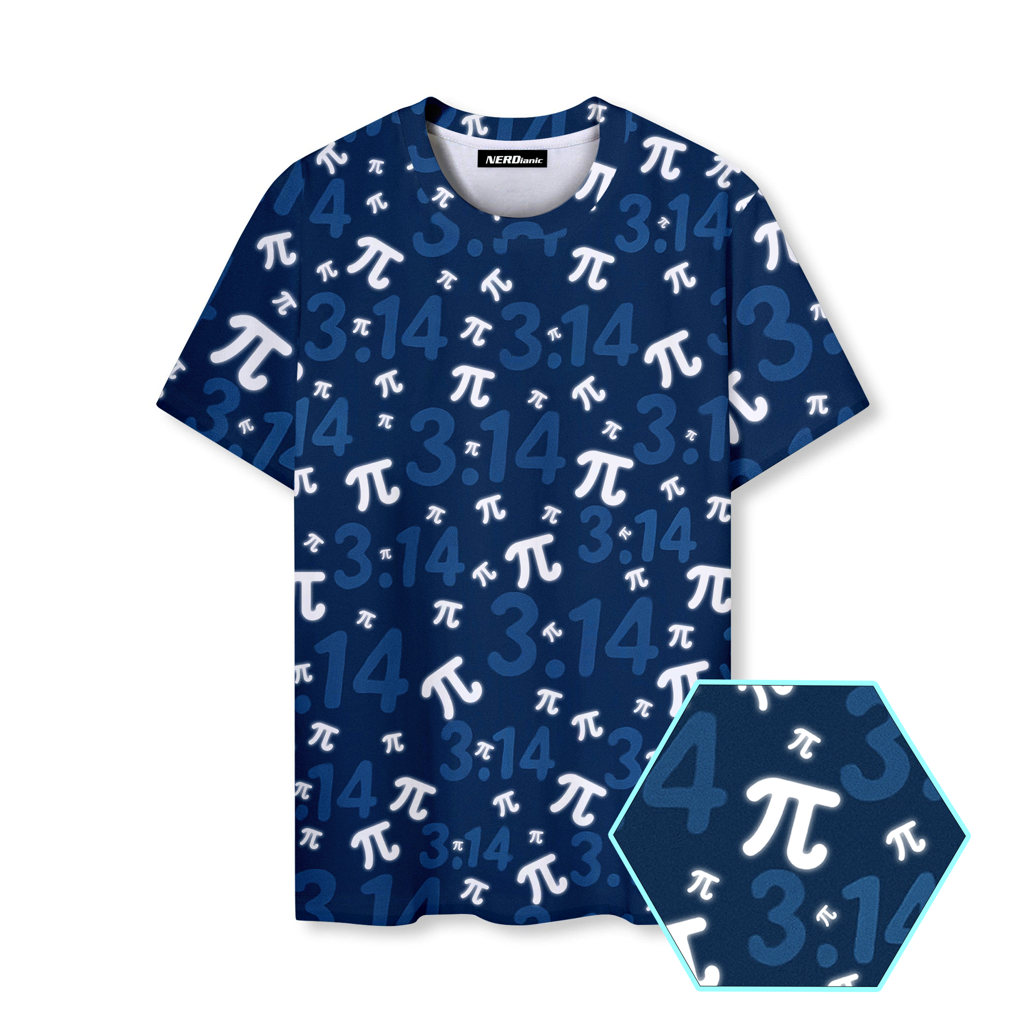 Blue Pi Math Nerd Graphic T-Shirt