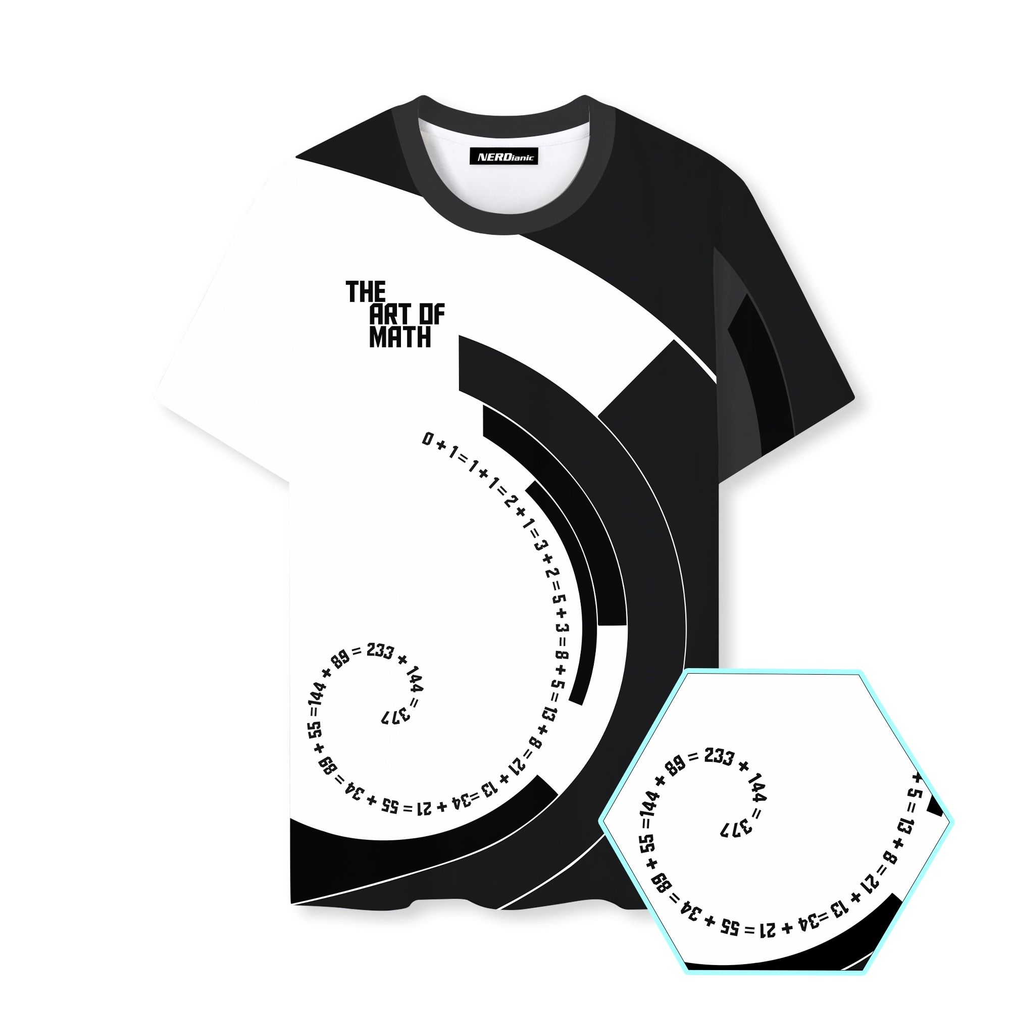 Fibonacci Art Of Math Nerd Graphic T-Shirt