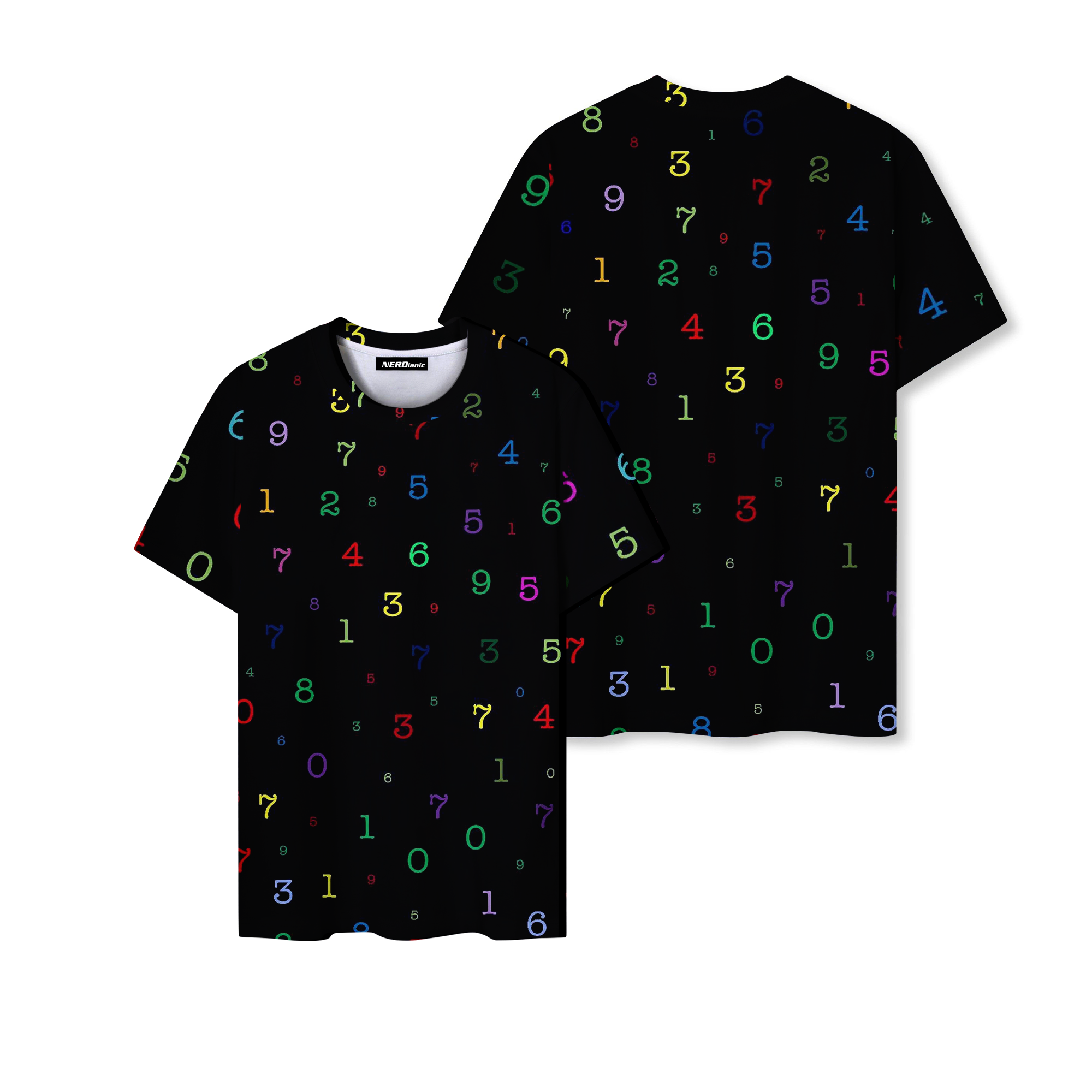Colorful Number Math Graphic T-Shirt