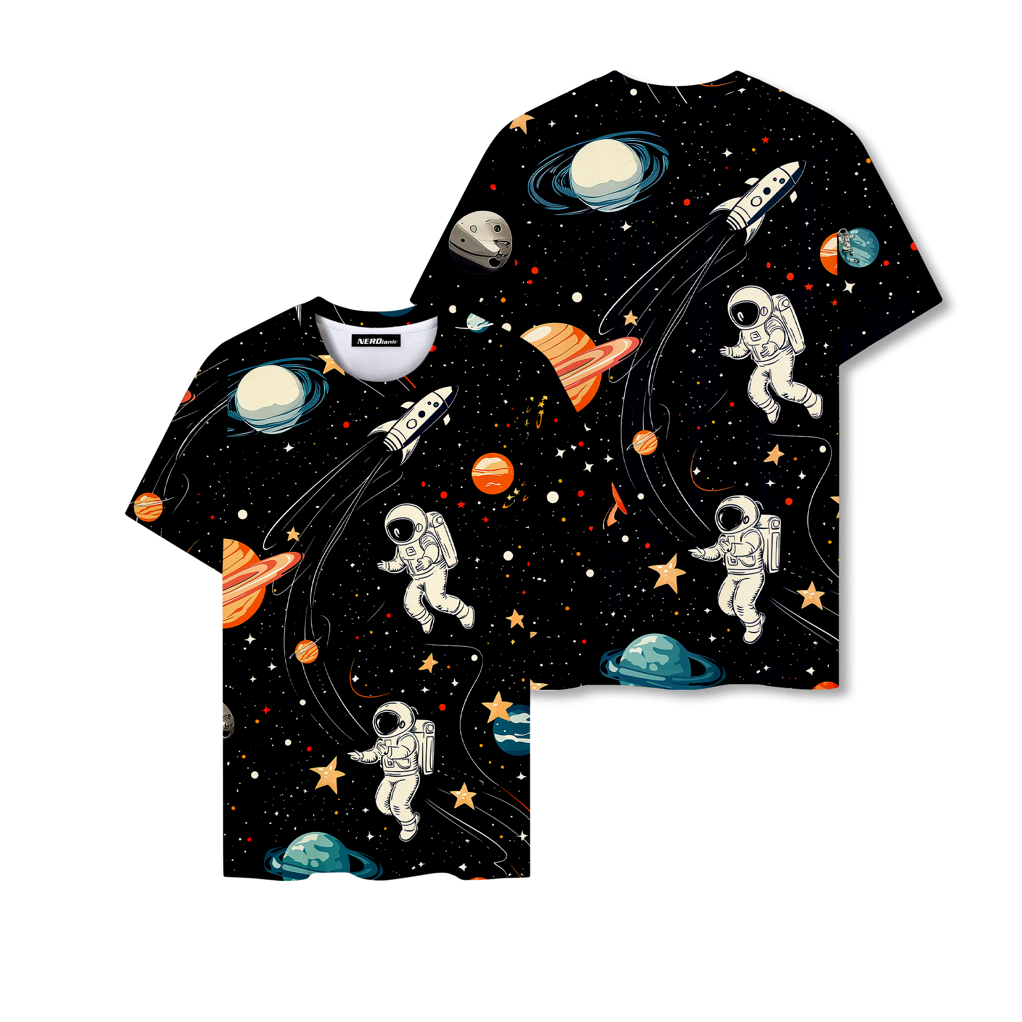 Galaxy Retro Space Graphics T-Shirt