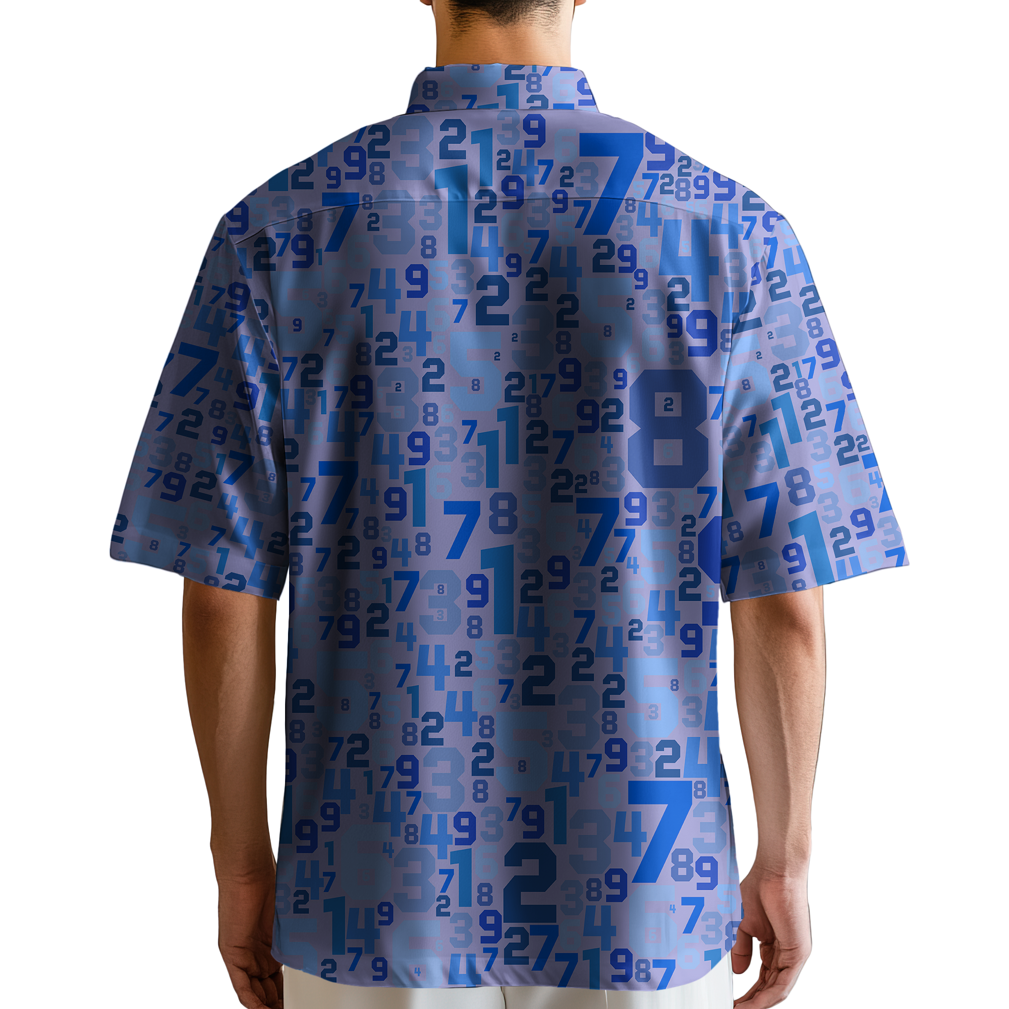 Purple Number Pattern Math Button Up Shirt