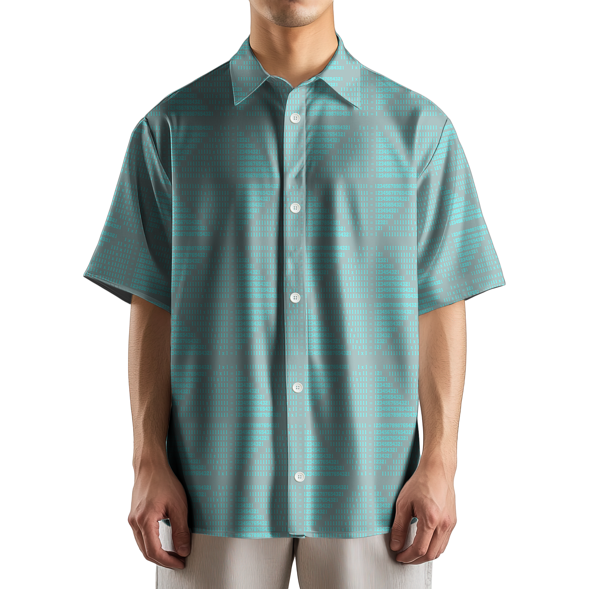Palindrome Number Patterns Math Button Up Shirt
