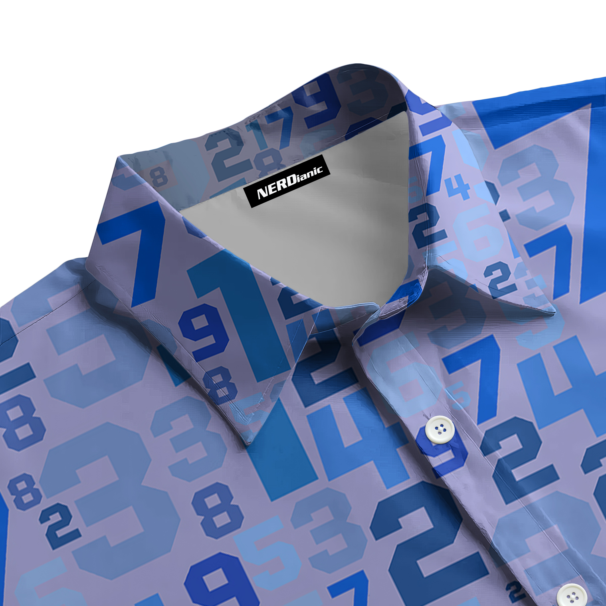 Purple Number Pattern Math Button Up Shirt