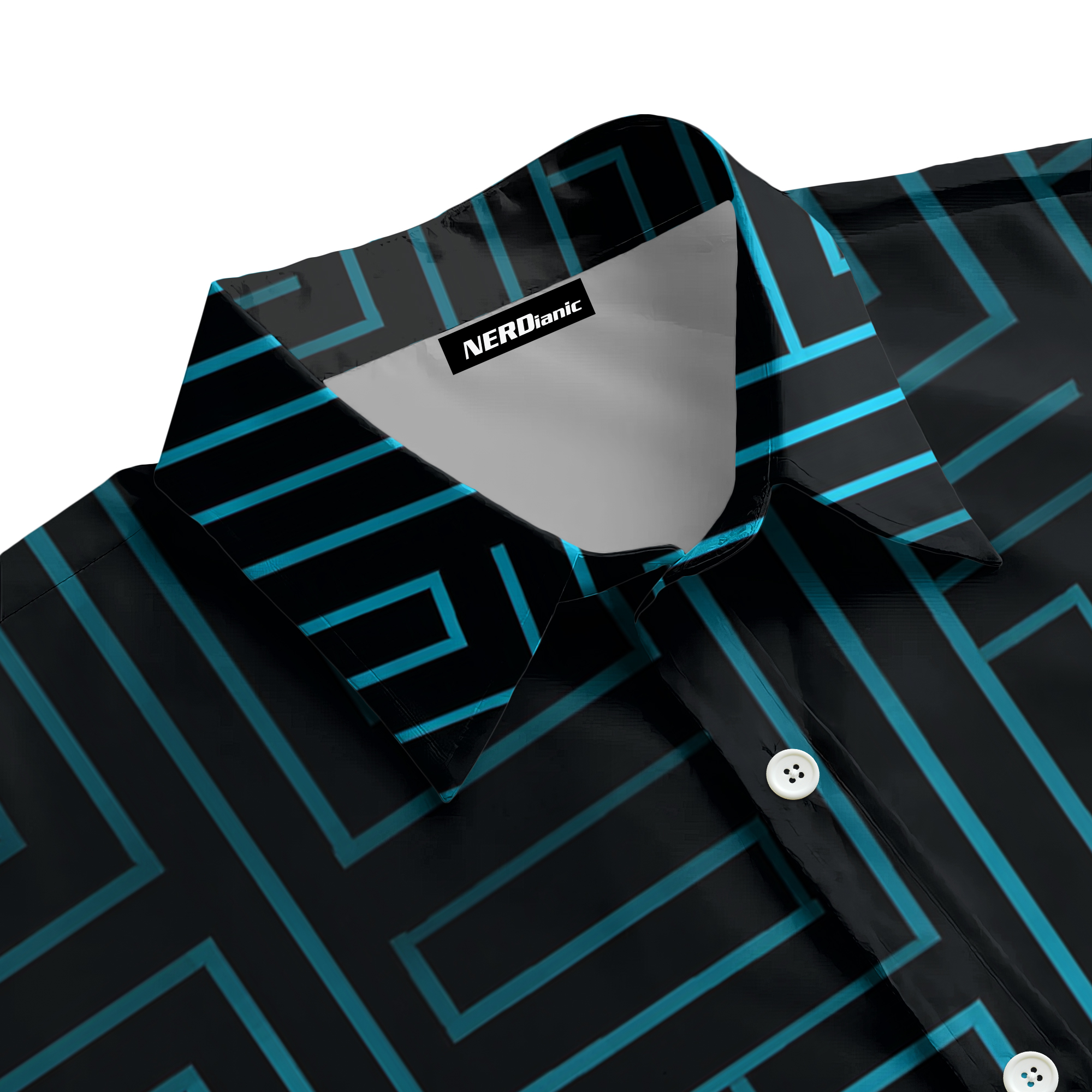 Blue Matrix Technology Button Up Shirt