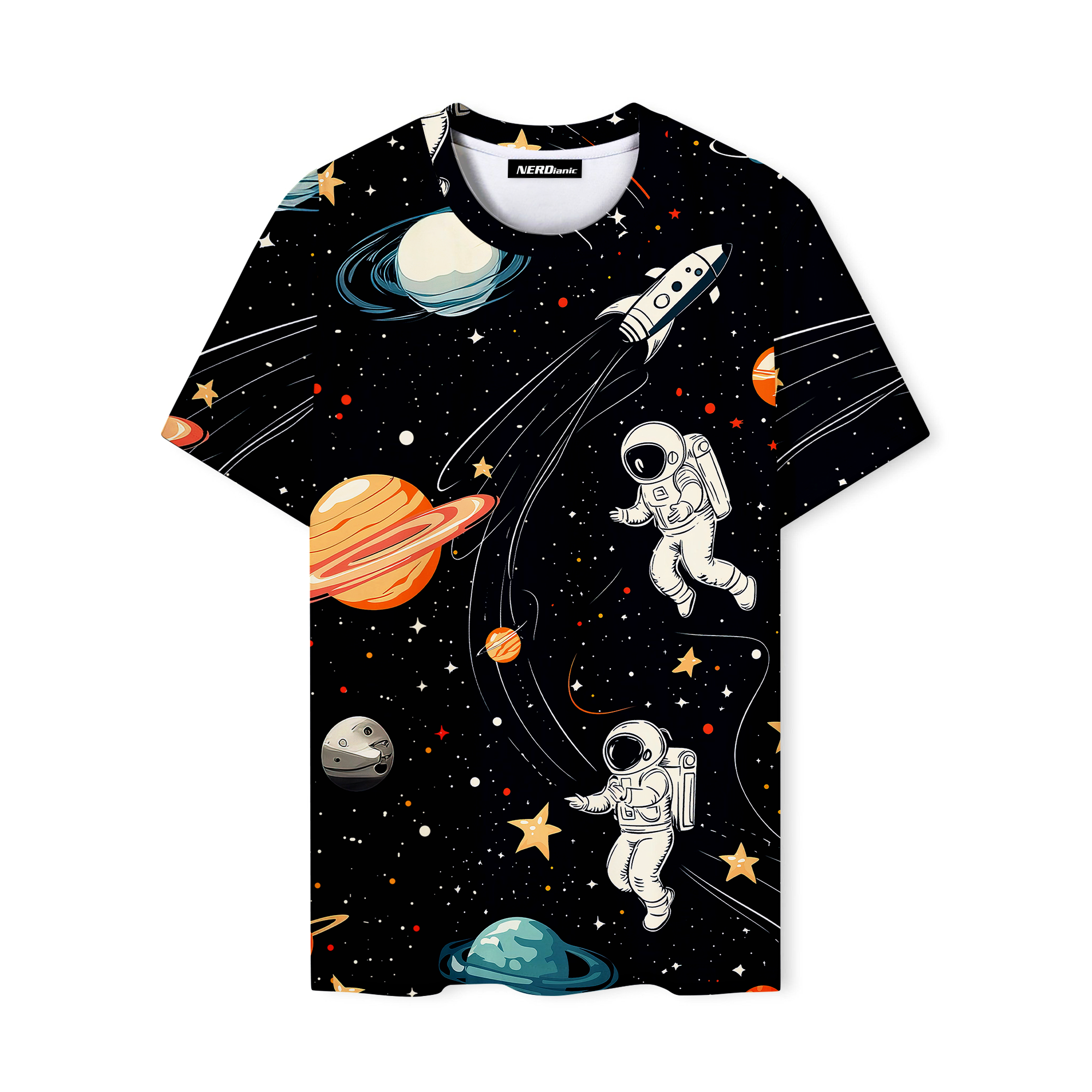 Galaxy Retro Space Graphics T-Shirt