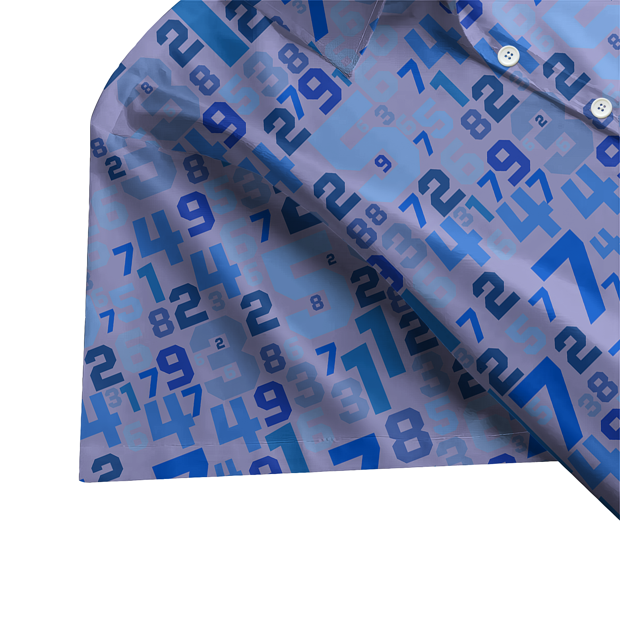 Purple Number Pattern Math Button Up Shirt