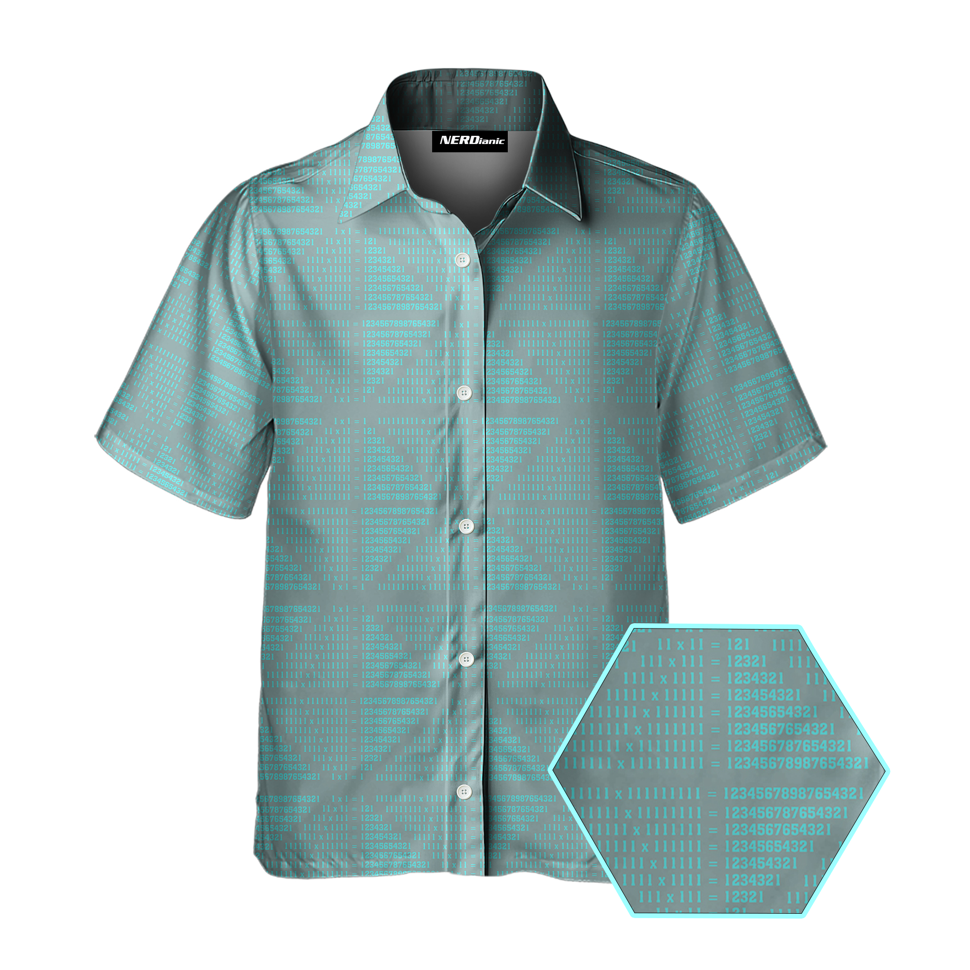 Palindrome Number Patterns Math Button Up Shirt