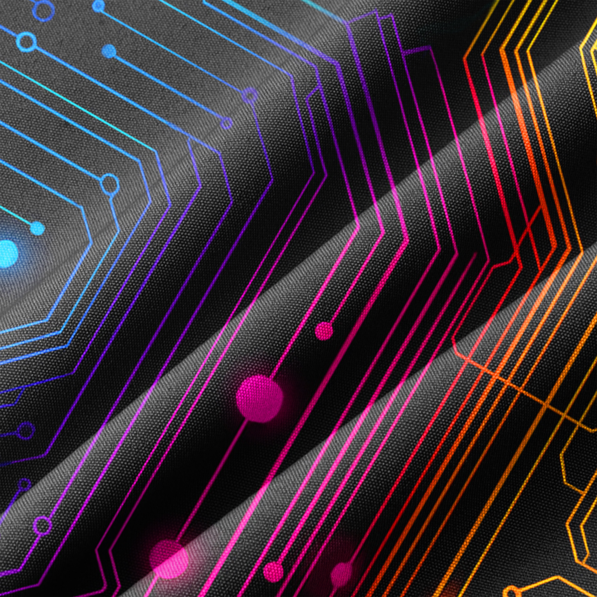 Colorful Circuit Board Technology Button Up Shirt