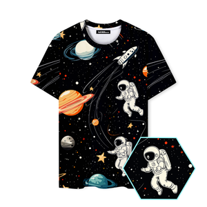 Galaxy Retro Space Graphics T-Shirt